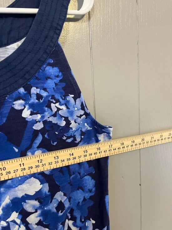 Tommy Bahama Fresco Floral Print  Sleeveless Midi Round Neck Dress Flared Hem M - Picture 6 of 6